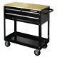 Husky 36 In. 3-drawer Rolling Tool Cart With Wood Top, Black-houc3603b1qwk