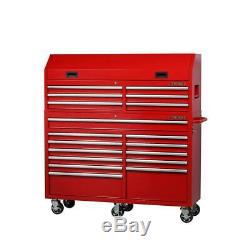 Husky 61 in W x 18 in D 18 Drawer Tool Chest and Rolling Cabinet with Power Strip