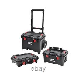 Husky Build-Out Tool Box Set (22x33.6x22.3) Lockable Rolling with Tray Plastic