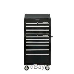 Husky Deep Combination Tool Chest Rolling Cabinet Set Gloss Black (10-Drawer)