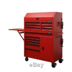 Husky Deep Combination Tool Chest Rolling Cabinet Set Matte Red (12-Drawer)