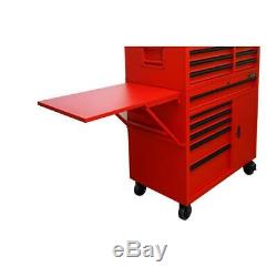 Husky Deep Combination Tool Chest Rolling Cabinet Set Matte Red (12-Drawer)