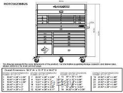 Husky Rolling Cabinet Tool Chest Storage 56 in. 23-Drawer 18-Gauge Steel