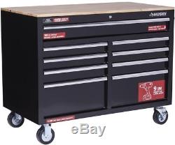 Husky Rolling Mobile Garage Workbench 46 Inch HD 9Drawer Power Tool Chest Box