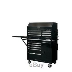 Husky Tool Chest Rolling Cabinet Set 41 in. W 12-Drawer Lockable Gloss Black