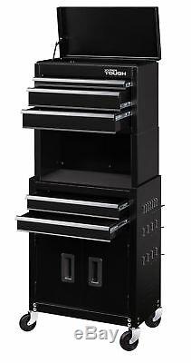 Hyper Tough 20 5-Drawer Rolling Tool Chest Cabinet Combo Safe Storage Organizer