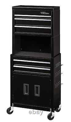 Hyper Tough 20-In 5-Drawer & Cabinet Combo Rolling Tool Chest with Riser NEW