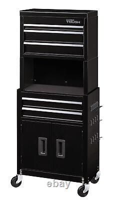 Hyper Tough 20-In 5-Drawer Rolling Tool Chest & Cabinet Combo with Riser Sturdy