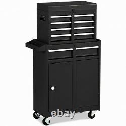 IRONMAX 2 in 1 Utility Rolling Tool Organize Cabinet Box Tool Chest Drawer Black