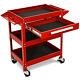 Ironmax Three Tray Tool Cart Organizer Rolling Utility Decker Withdrawer Red