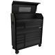 Industrial 15 Drawer Tool Chest And Rolling Cabinet With Led Light In Black