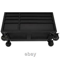 Industrial 15 Drawer Tool Chest and Rolling Cabinet with LED Light in Black