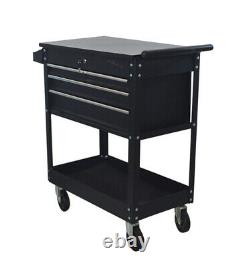 IntBuying 3 Trayers Rolling Tool Cart Shelves Workshop Garage Tool with Wheels