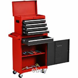 Ironmax 2 in 1 Rolling Tool Box Organizer Tool Chest with 5 Sliding Drawer Durable