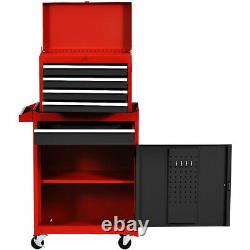 Ironmax 2 in 1 Rolling Tool Box Organizer Tool Chest with 5 Sliding Drawer Durable