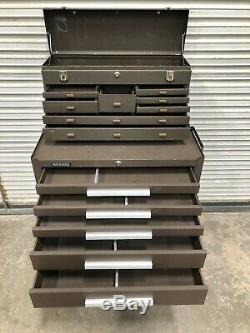 Kennedy 295 Rolling 5 Drawer Tool Box + 526 8 Drawer Machinists Top Box #5