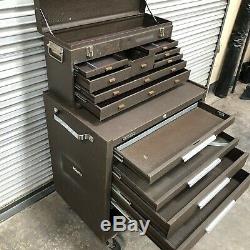 Kennedy 295 Rolling 5 Drawer Tool Box + 526 8 Drawer Machinists Top Box + Ds-1