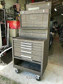 Kennedy Machinist Stack-on tool 3 box system USA made 60 tall roll around