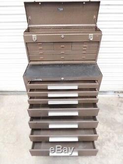 Kennedy Rolling 7 Drawer Base Tool Box Plus 8 Drawer Machinists Top Box