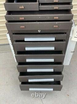 Kennedy Tool Box #9 Model 206 & 520 Bottom Rolling And Top Tool Boxes Brown