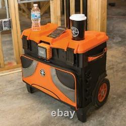Klein Tools Rolling Tool Box Storage Polyester 2-Wheels Lockable Black Orange