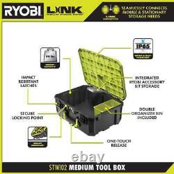 LINK Rolling & Medium Tool Box Plastic Lockable Handles Wheeled Tool Storage