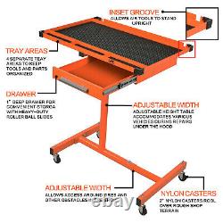 LT018 Heavy Duty Adjustable Work Table with Drawer, 220 lbs Capacity Rolling Tool
