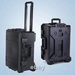 Large Rolling Hard Shell Digital Camera Case with Dividers Wheels Travel Toolbox