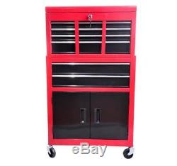 Large Tool Box Drawers Wheels Storage Heavy Duty Metal Rolling Chest Cabinet New