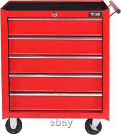 Lockable 5-Drawer Rolling Tool Chest Tool Organizer Box with Wheels and Handle