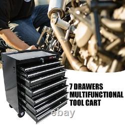 Lockable Tool Box withWheels Rolling Tool Cart Storage Organizer Cabinet Garage