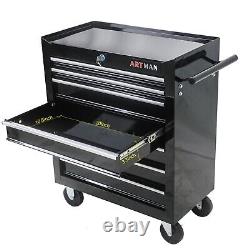 Lockable Tool Box withWheels Rolling Tool Cart Storage Organizer Cabinet Garage