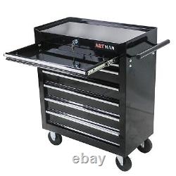 Lockable Tool Box withWheels Rolling Tool Cart Storage Organizer Cabinet Garage