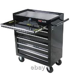 Lockable Tool Box withWheels Rolling Tool Cart Storage Organizer Cabinet Garage