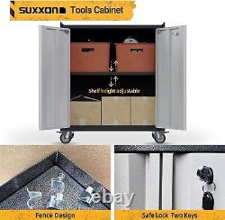 METAN Rolling Metal Tool Storage Cabinet Tool Chest lockable Garage Cabinet