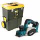 Makita Dkp180 18v Lxt Planer 82mm With 19 Heavy Duty Rolling Storage Toolbox