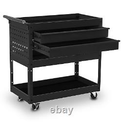 Mcombo Metal Tool Cart with 2 Drawers, 3 Tier Duty Utility Cart TC60