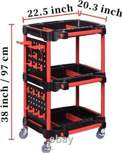 Mechanic Rolling Tool Cart Organizer Utility Car Wash Detail Trolley Tray Box NE