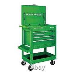 Mechanic Service Tool Cart 30 Rolling Workstation Tool Box With 5 Drawer Green