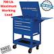 Mechanic Tool Cart 5 Drawer 30 Rolling Built In Toolbox With Swivel Caster Blue