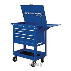 Mechanic Tool Cart 5 Drawer 30 Rolling Built In Toolbox With Swivel Caster Blue