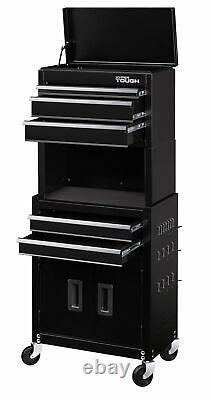 Mechanics 5-Drawer Rolling Tool Storage Boxes Chest & Cabinet Combo with Riser New