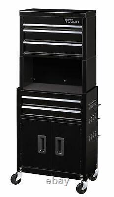 Mechanics 5-Drawer Rolling Tool Storage Boxes Chest & Cabinet Combo with Riser New