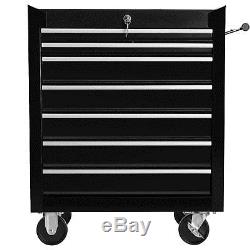 Merax 7 Drawer Tool Cabinet Tool Box Storage Chest with Rolling Casters black