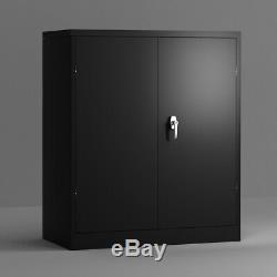 Metal File Storage Cabinet Locking Door Withadjustable Shelves Rolling Garage tool