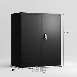 Metal File Storage Cabinet Locking Door Withadjustable Shelves Rolling Garage tool