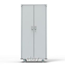 Metal Rolling Garage Tool Box Storage Cabinet Shelving Doors with4 shelves & Wheel