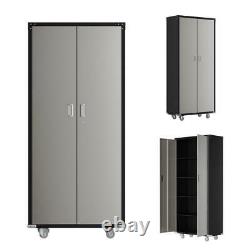 Metal Rolling Garage Tool File Storage Cabinet Box Shelving Doors with 4 shelves
