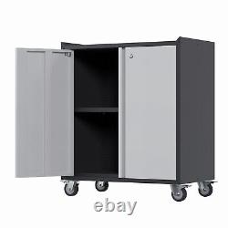 Metal Rolling Storage Box Single Layer Garage Cabinet Manual Assembly Version