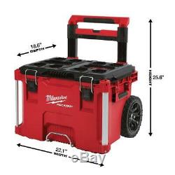 Milwaukee 22 in. PACKOUT Modular Tool Box Storage System Stackable Rolling Wheel